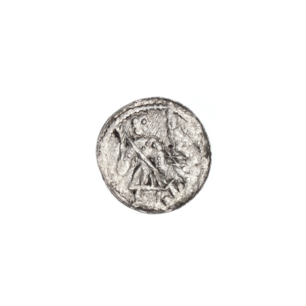 Denarius, Boleslaw III Krzywousty (Prince of Poland; 1086–1138). Obverse: in a beaded border, a