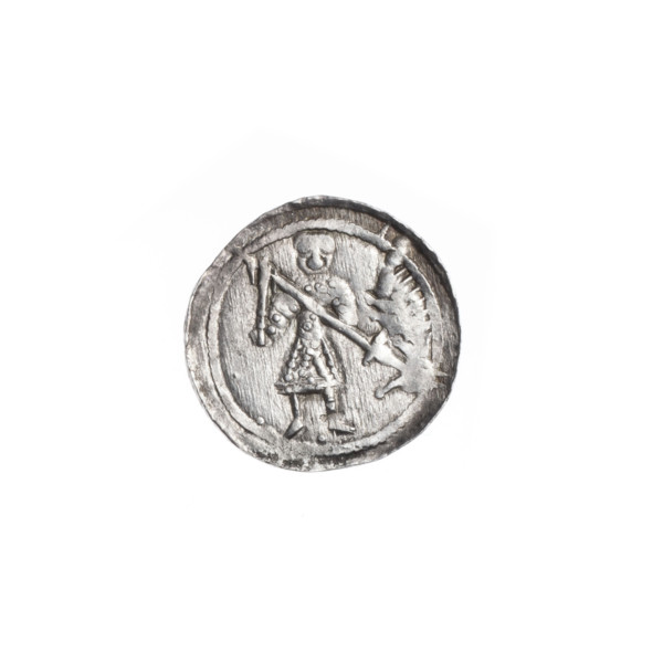 Denarius, Boleslaw III Krzywousty (prince of Poland; 1107–1138). Obverse: in a beaded border, a