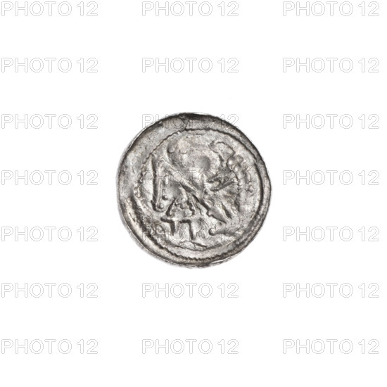 denarius, Boleslaw III Krzywousty (prince of Poland; 1086/1107–1138), allegories, spearhead (issue