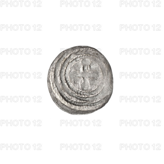 Denarius of Boleslaw III Krzywousty (prince of Poland; ca. 1107–1138). Obverse (in beaded border):