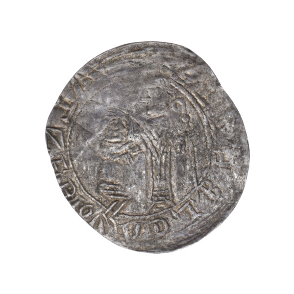 Bracteate, attributed to Boleslaw III Wrymouth (Prince of Poland; 1086–1138), 1135–1138. In a pearl