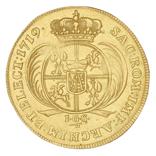 3 ducats (on the die 2 ducats), Augustus II the Strong (King of Poland; 1697–1706, 1709–1733),