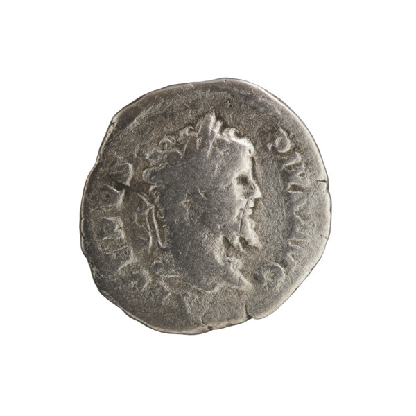 Denarius depicting Jupiter; Septimius Severus (Roman emperor, 146–211). Obverse: SEVERVS PIVS AVG —