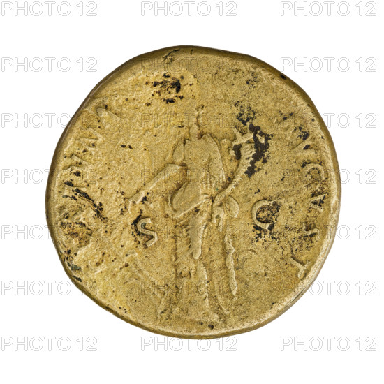 Sestertius, Nerva (Roman Emperor; 96–98). Obverse: P NERVA CAES AVG PM TR P II COS III, Nerva's