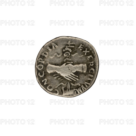 Denarius, Nerva (30–98; Roman Emperor 96–98). Obverse: Nerva’s head right, wearing laurel wreath;