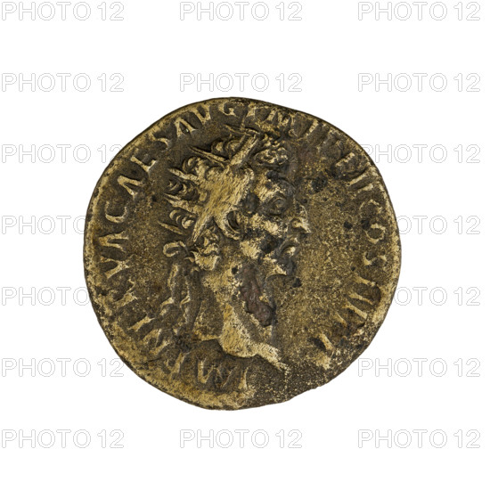 dupondius, Nerva (Roman Emperor; 96–98). Obverse: IMP NERVA CAES AVG PM TR P II COS III PP —