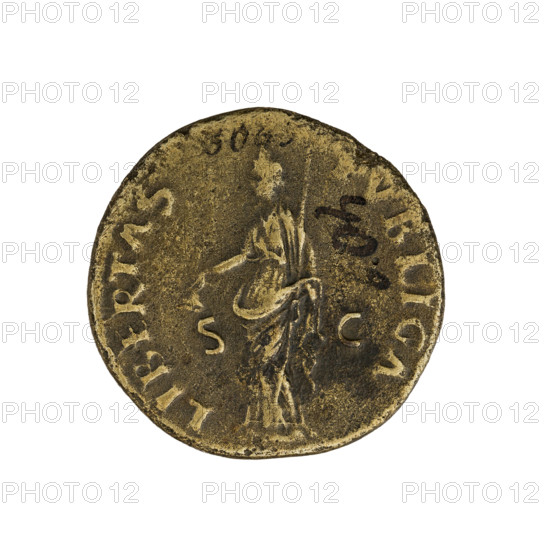 Dupondius, Nerva (Roman Emperor, 96–98). Obverse: IMP NERVA CAES AVG PM TR P II COS III PP —
