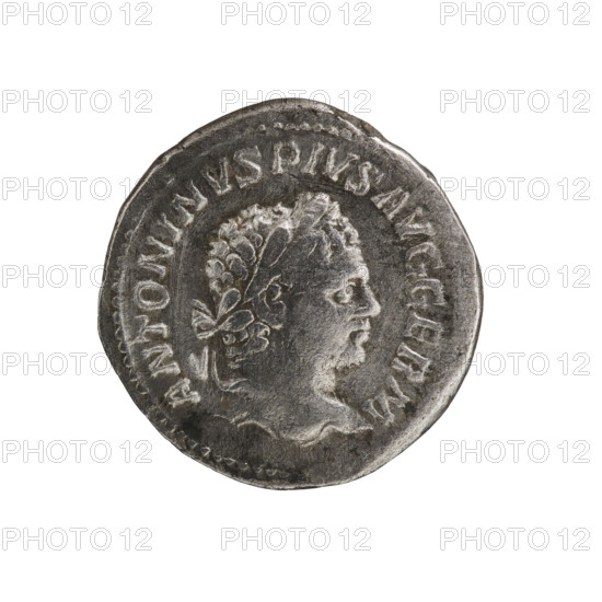 Denarius, Caracalla (188–217 CE). Obverse: ANTONINVS PIVS AVG GERM — Head of Caracalla with a