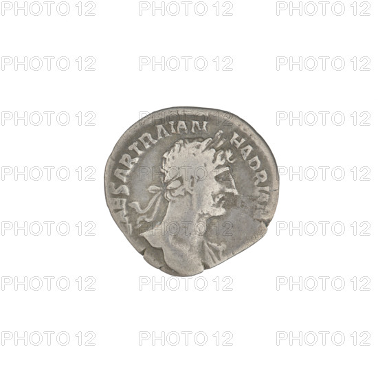 Denarius, Hadrian (76–138; Roman emperor 117–138). Obverse: Bust of Hadrian with a laurel wreath