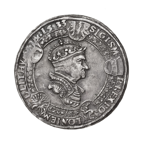 Sigismund the Old's crown thaler from 1540 (fals.), Majnert, Józef (1813–1879), Sigismund I the Old