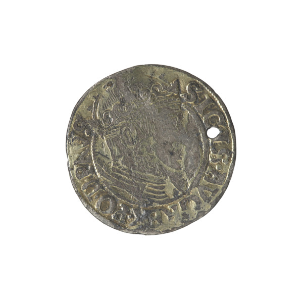 Gdansk grosz, Sigismund II Augustus (King of Poland; 1544–1572). Obverse: Crowned male bust in