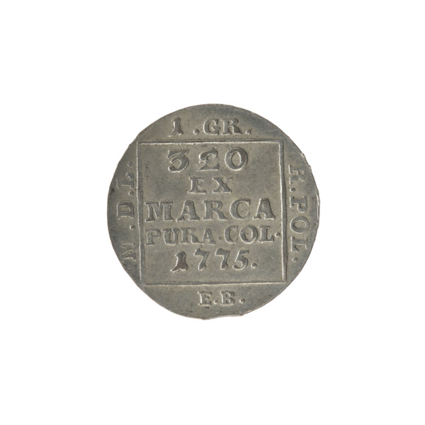 Silver crown groschen; maker: Brenn, Efraim (fl. 1774–1792); issuer: Stanislaw August Poniatowski