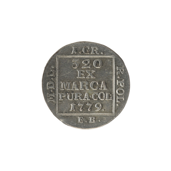 silver crown groschen; maker: Efraim Brenn (fl. 1774–1792); obverse: in a square frame under a