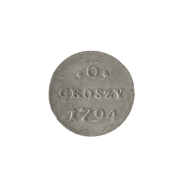 Crown six-coin, Stanislaw August Poniatowski (King of Poland; 1732–1798), Polish crown coin,