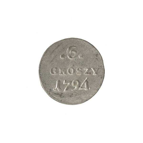 crown sixer, Stanislaw August Poniatowski (King of Poland; 1732–1798), 1794, Polish-Lithuanian