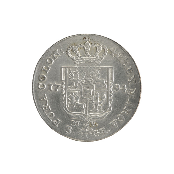 2 gold crown coins of Stanislaw August Poniatowski (King of Poland; 1732–1798), 1794. Obverse: head