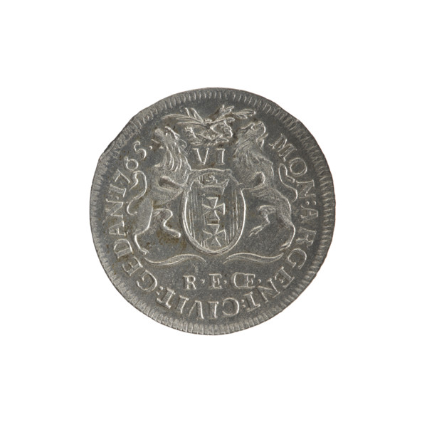 Gdansk six-coin, Stanislaw August Poniatowski (King of Poland; 1764–1795). Maker: Rudolf Ernest