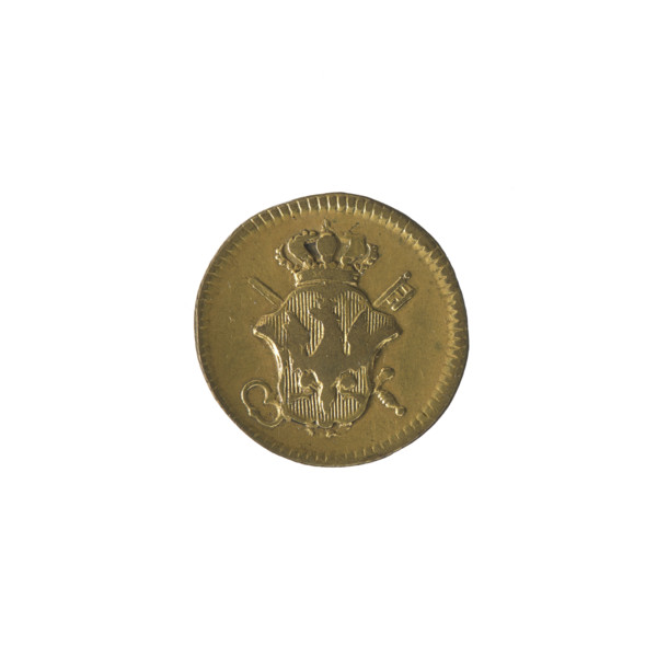 Weight for weighing ducats, 1768. Obverse: under a crown, a coat of arms with a crowned eagle;