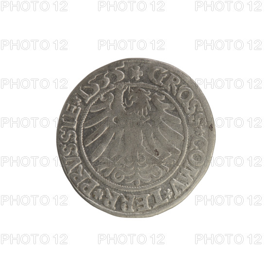 Prussian grosz, Sigismund I the Old (King of Poland; 1506–1548). Silver coin (grosz), 1535, Torun,