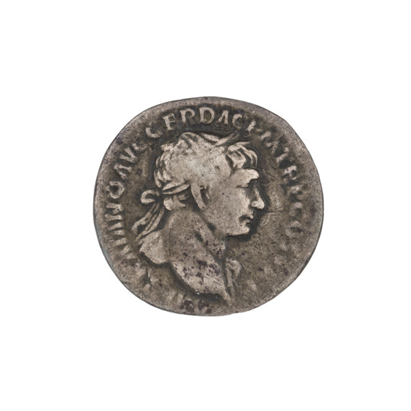 Denarius depicting Fides (personification of Fidelity). Obverse: head of Trajan wearing a laurel