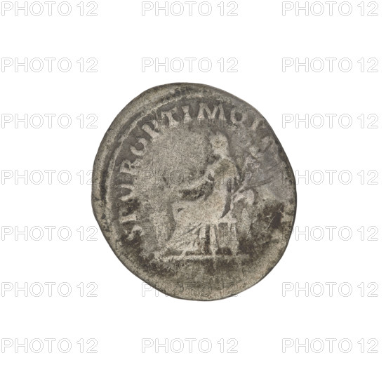 Denarius; Obverse: head of Trajan wearing a laurel wreath, facing right; rim inscription (poorly
