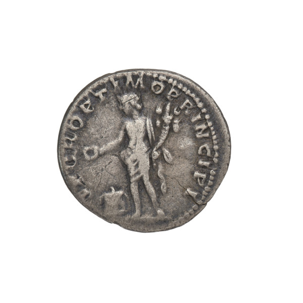 Denarius, Trajan (53–117; Roman emperor 98–117). Obverse: bust of Trajan facing right, wearing a