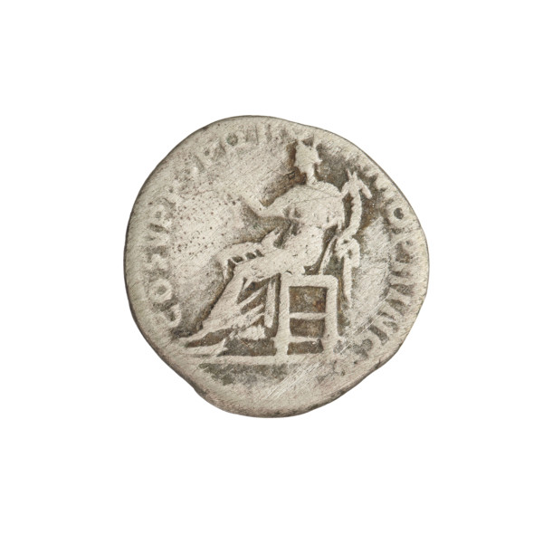 Denarius, Trajan (53–117; Roman emperor 98–117). Obverse: head of Trajan right, decorated with a