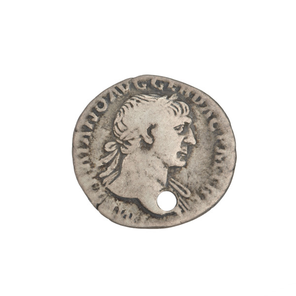 Denarius, Trajan (53–117; Roman emperor 98–117). Obverse: head of Trajan right, decorated with a