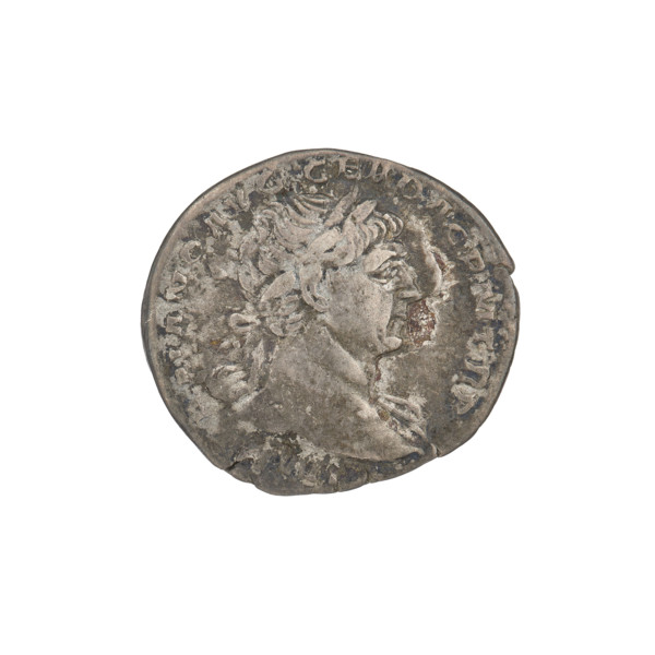 Denarius, Trajan (53–117; Roman emperor 98–117). Obverse: head of Trajan right, decorated with a