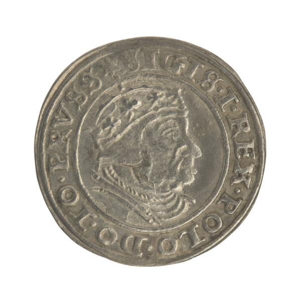 Gdansk grosz, Sigismund I the Old (King of Poland; 1506–1548). Polish coin (1540). Obverse: Crowned