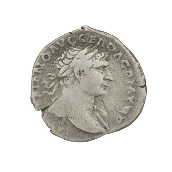 Denarius, Trajan (53–117; Roman emperor 98–117). Obverse: head of Trajan right, decorated with a