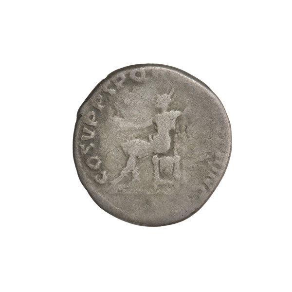 Denarius, Trajan (53–117; Roman emperor 98–117). Obverse: head of Trajan right, decorated with a
