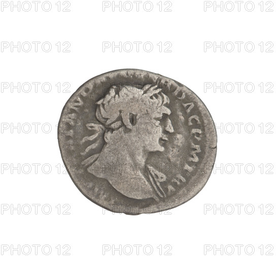 Denarius, Trajan (53–117; Roman emperor 98–117). Obverse: head of Trajan facing right,
