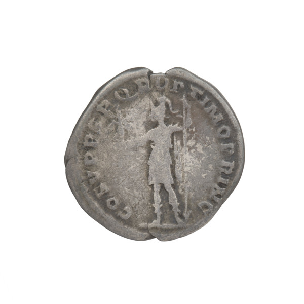 Denarius, Trajan (53–117; Roman emperor 98–117). Obverse: head of Trajan facing right, decorated