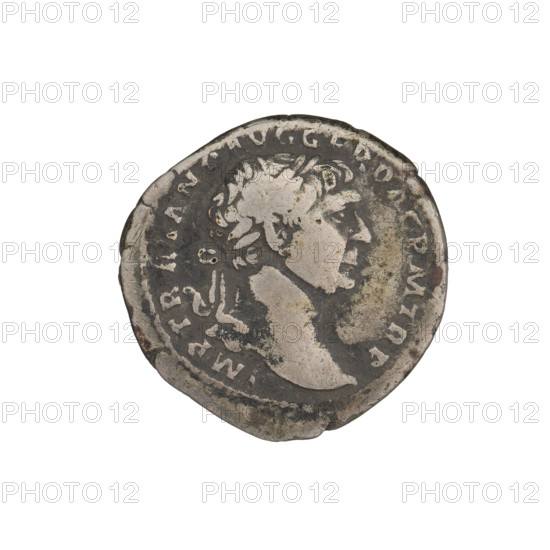 Denarius, Trajan (53–117; Roman emperor 98–117). Obverse: head of Trajan facing right, wearing a