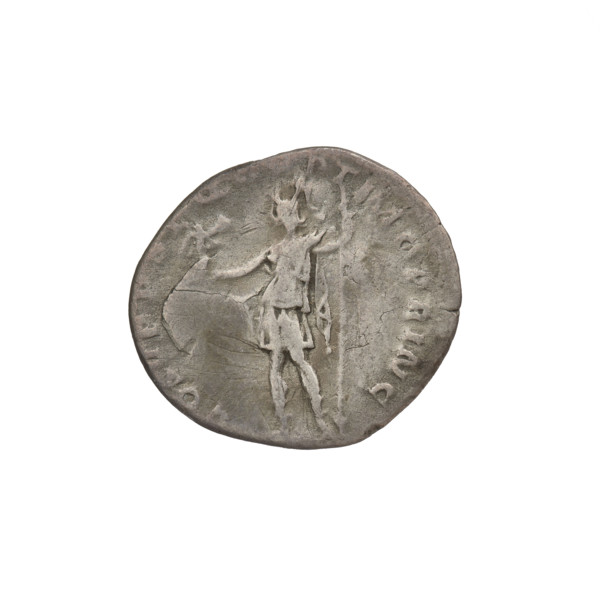 denarius, Trajan (53–117; Roman emperor 98–117); Obv.: head of Trajan facing right, decorated with