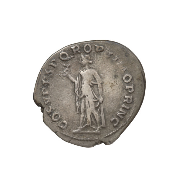 Denarius, Trajan (53–117 CE; Roman emperor 98–117). Obverse: head of Trajan right, decorated with a