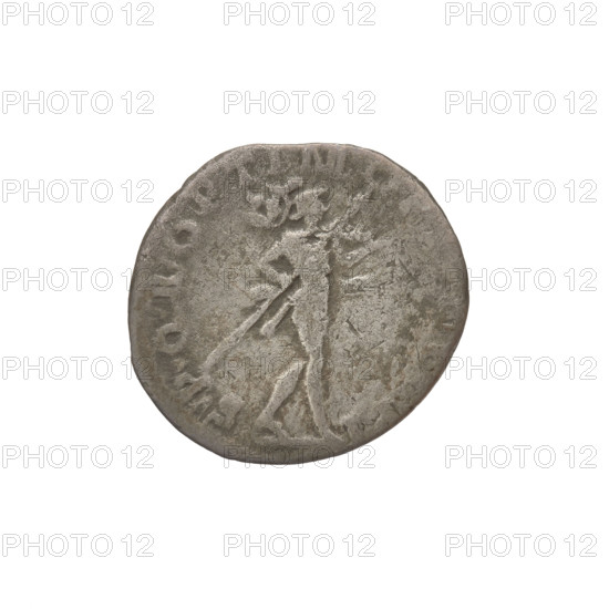 Denarius of Trajan (53–117; Roman emperor 98–117). Obverse: head of Trajan in laurel wreath facing