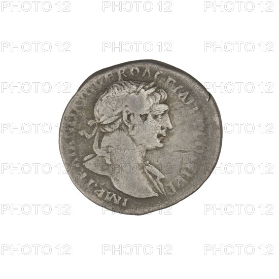 Denarius, Trajan (53–117; Roman emperor 98–117). Obverse: head of Trajan in laurel wreath facing