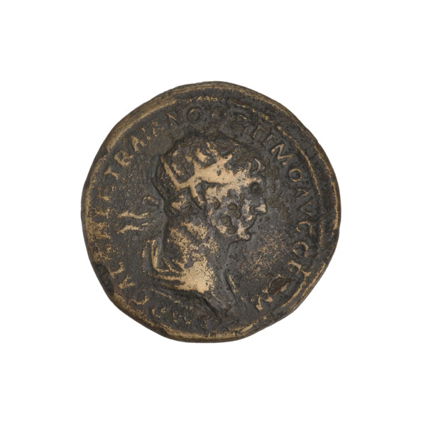 Trajan (53–117; Roman Emperor 98–117). Coin (Cyprus), 114–117. Obverse: head of Trajan in radiant