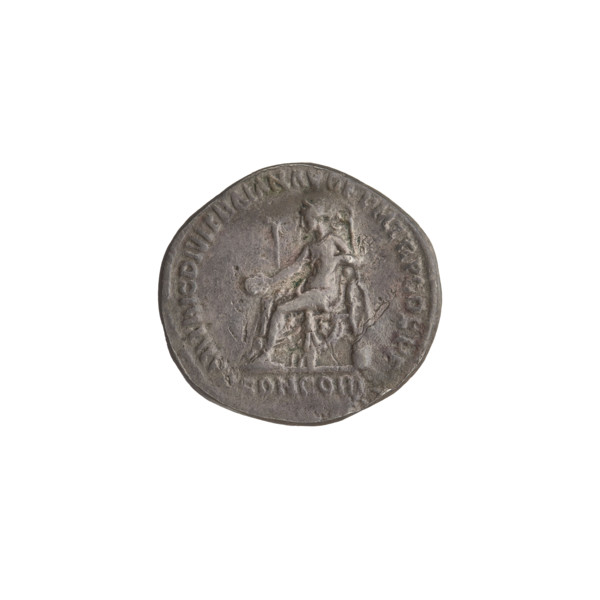Denarius, Hadrian (76–138; Roman emperor 117–138). Obverse: head of Hadrian right, laurel wreath in