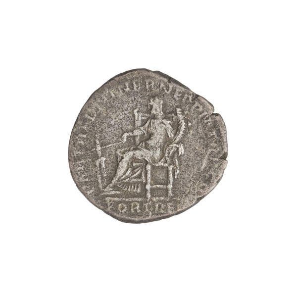 Denarius, Hadrian (76–138; Roman emperor 117–138). Obverse: head of Hadrian right, laurel wreath in