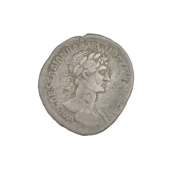Denarius, Hadrian (76–138; Roman emperor 117–138). Obverse: head of Hadrian right, laurel wreath in