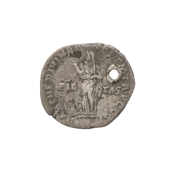 Denarius, Hadrian (76–138; Roman emperor 117–138). Obverse: bust of Hadrian right, laurel wreath in