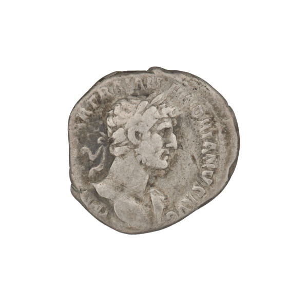 denarius, Hadrian (76–138; Roman emperor 117–138); obverse: bust of Hadrian right, laurel wreath in