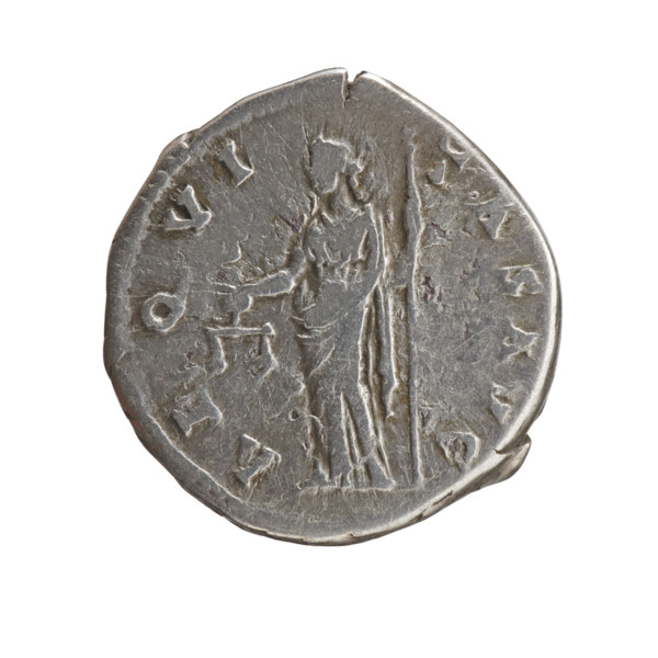 Denarius of Antoninus Pius (86–161; Roman emperor 138–161), 140–144. Obverse: Head of Antoninus