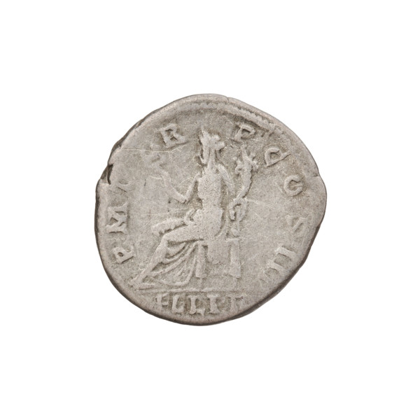 Denarius, Hadrian (76–138; Roman emperor 117–138). Obverse: bust of Hadrian right, laurel wreath in