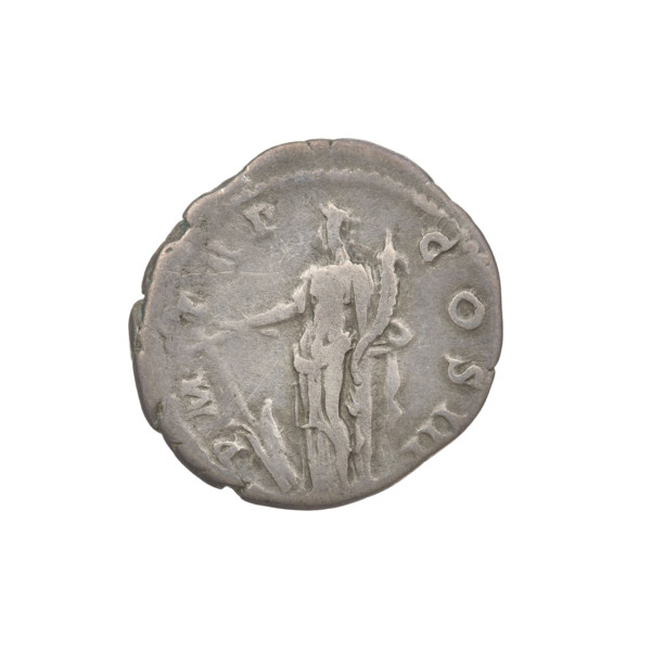 Denarius, Hadrian (76–138; Roman emperor 117–138). Obverse: bust of Hadrian right, laurel wreath in