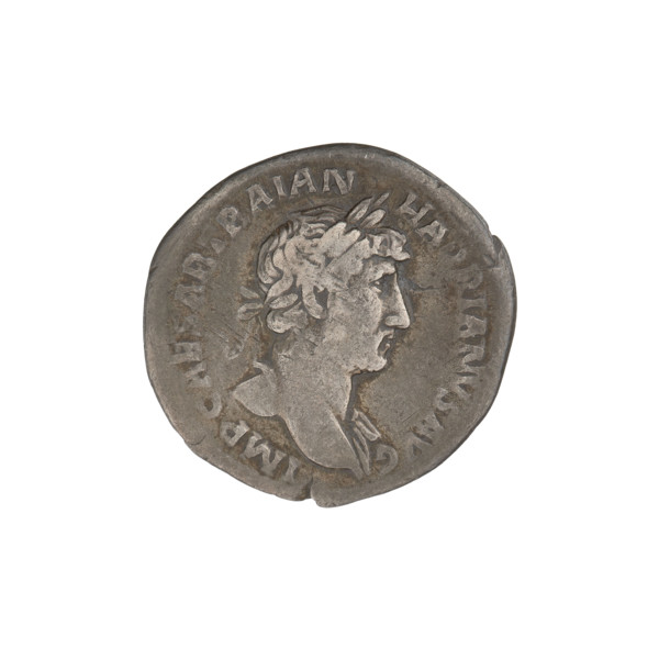Denarius, Hadrian (76–138; Roman emperor 117–138). Obverse: bust of Hadrian facing right, laurel