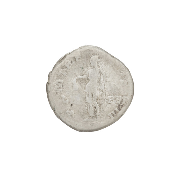 Denarius, Hadrian (76–138; Roman emperor 117–138). Obverse: bust of Hadrian right, laurel wreath in
